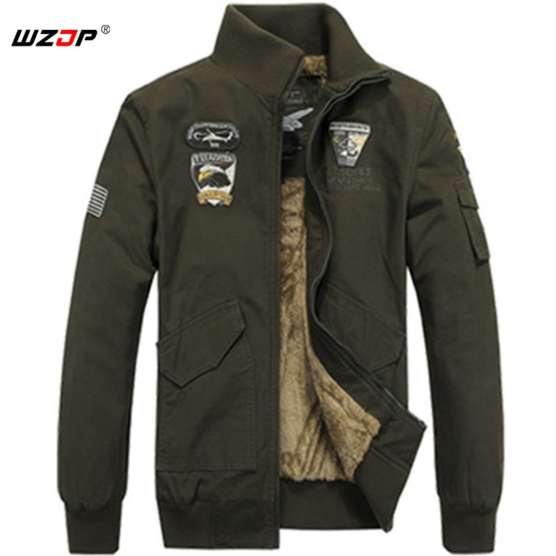 Wzjp 겨울 전술 육군 군사 outwear 재킷 남성 양털 두꺼운 따뜻한 면화 야외 남성 캐주얼 재킷